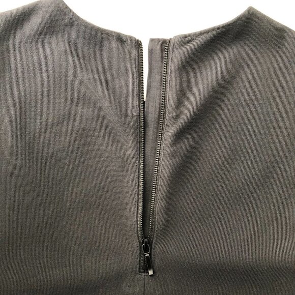 Vince Sleeveless Crew Neck Viscose Blend Knit Sheath Midi Dress Gray Size L - Picture 9 of 12